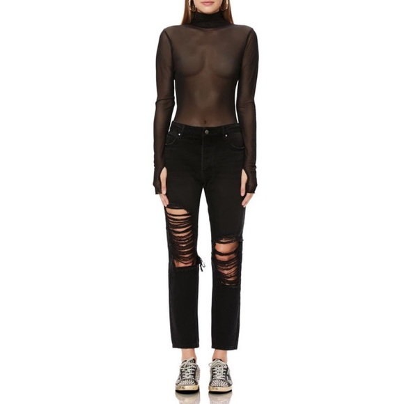 AFRM Distressed Jeans in Black - Picture 4 of 4